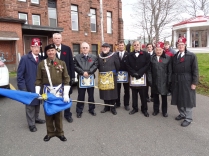 Brothers attend the remembrance Day parade in Amherst in November.