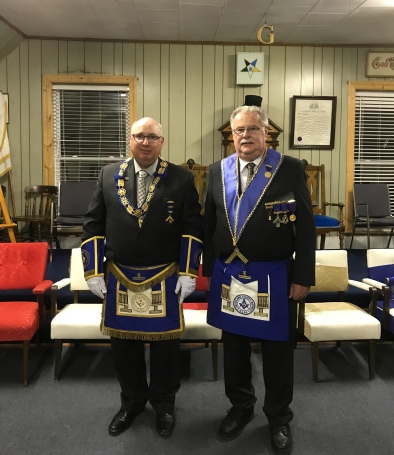 L to R: RW Bro. Scott McNairn, our DDGM, and RW Bro. Ronald Langille.